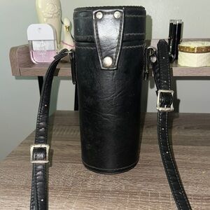 Black Leather Camera Lens Case